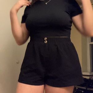 Black high waisted shorts